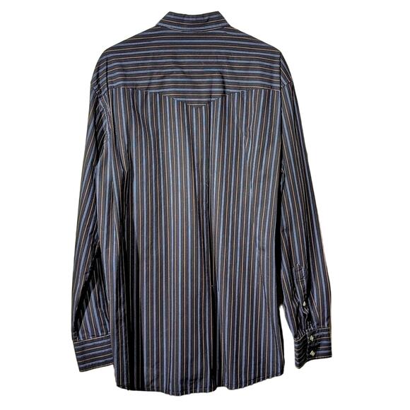 Vintage Larry Mahon Cowboy Collection Black Stripe Western Shirt Mens Sz XL - Picture 2 of 8